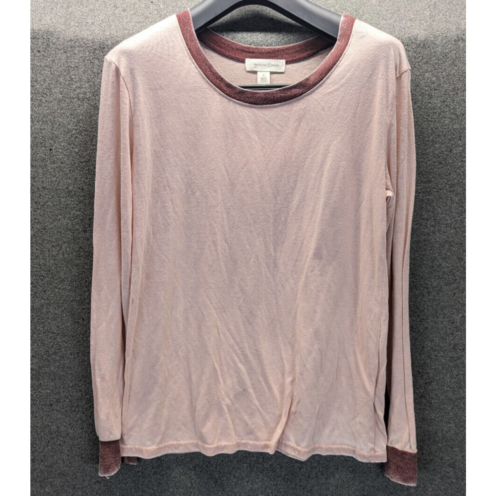 Treasure & Bond Pink Smoke Long Sleeve Ringer T-Shirt Size Small NWOT